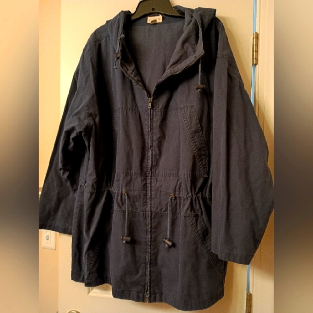 Women's Navy Hooded Jacket